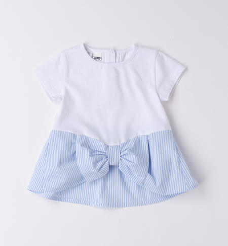 iDO girl's T-shirt with striped bow from 9 months to 8 years BIANCO-0113