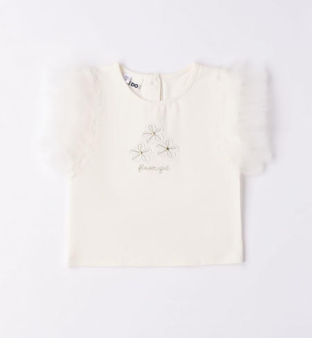 T-shirt bambina con tulle da 9 mesi a 8 anni iDO PANNA-PANNA-8101