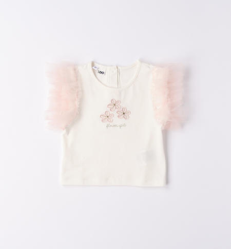 iDO girl's T-shirt with tulle from 9 months to 8 years PANNA-0112
