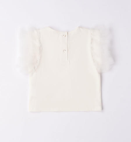 T-shirt bambina con tulle da 9 mesi a 8 anni iDO PANNA-PANNA-8101