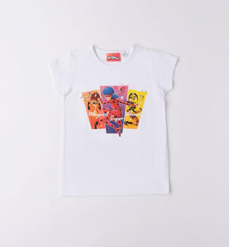 T-shirt bambina "Miraculous" da 3 a 12 anni iDO BIANCO-0113