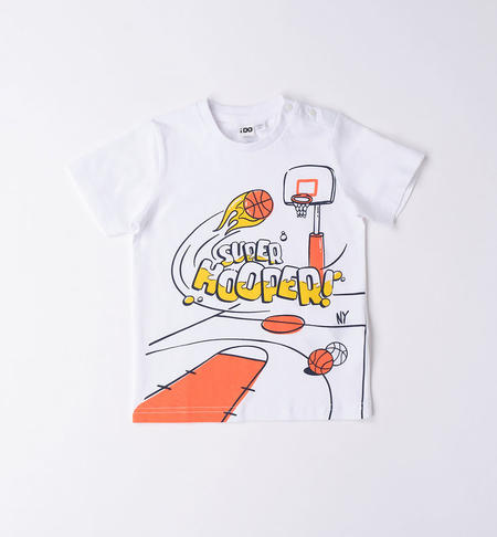 iDO basketball T-shirt for boys from 9 months to 8 years BIANCO-0113