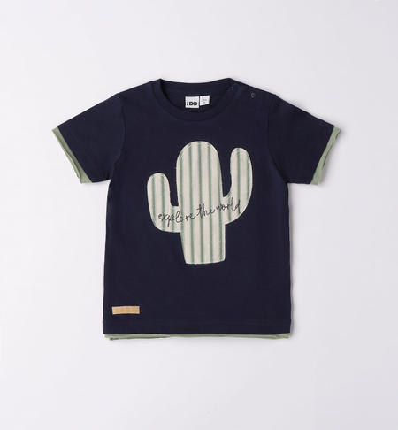 iDO cactus T-shirt for boys from 9 months to 8 years NAVY-3854