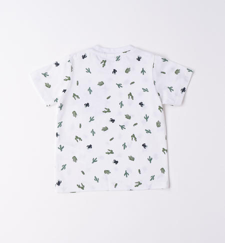 iDO cactus T-shirt with pocket for boys from 9 months to 8 years BIANCO-VERDE-6V92