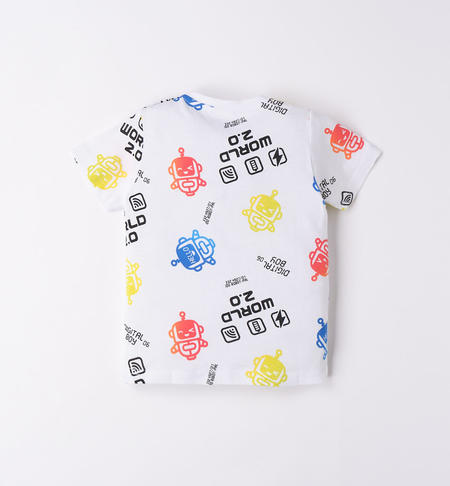 iDO robot T-shirt for boys from 9 months to 8 years BIANCO-NERO-6V95