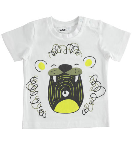 100% cotton t-shirt with lion for boys from 6 months to 8 years by iDO BIANCO-0113