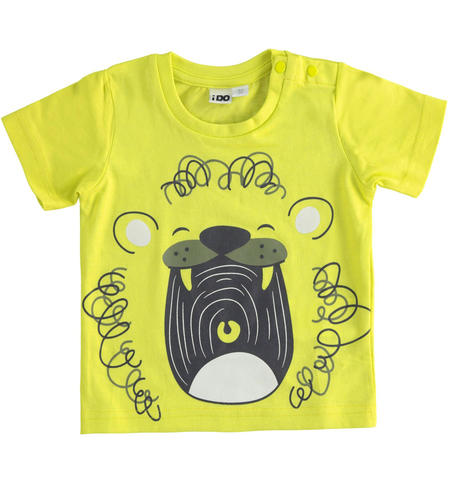 100% cotton t-shirt with lion for boys from 6 months to 8 years by iDO VERDE CHIARO-5242