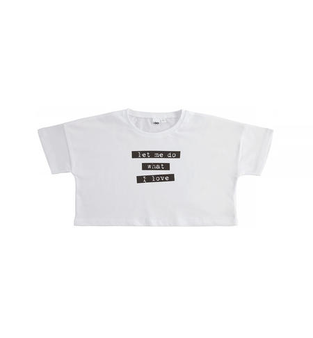 Cropped T-shirt for girls WHITE