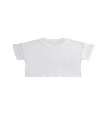 T-shirt corta per ragazza da 8 a 16 anni iDO BIANCO-0113