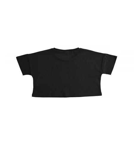 T-shirt corta per ragazza da 8 a 16 anni iDO NERO-0658