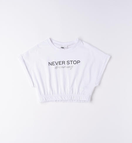 T-shirt corta ragazza da 8 a 16 anni iDO BIANCO-0113