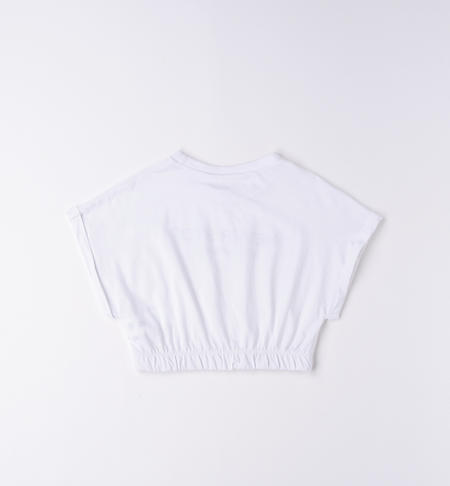 T-shirt corta ragazza da 8 a 16 anni iDO BIANCO-0113