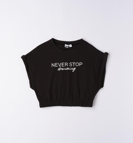 T-shirt corta ragazza da 8 a 16 anni iDO NERO-0658