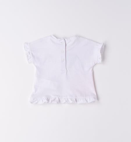 T-shirt neonata ricamo da 1 a 24 mesi iDO BIANCO-0113
