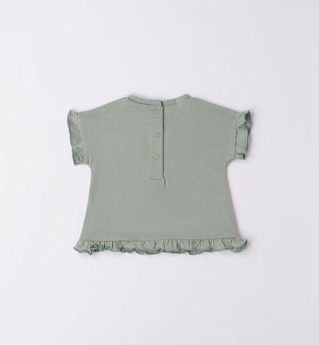 T-shirt neonata ricamo da 1 a 24 mesi iDO VERDE SALVIA-4231