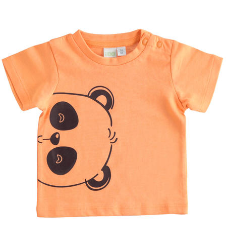 100% cotton baby boy T-shirt with panda from 1 to 24 months iDO ARANCIO-1932
