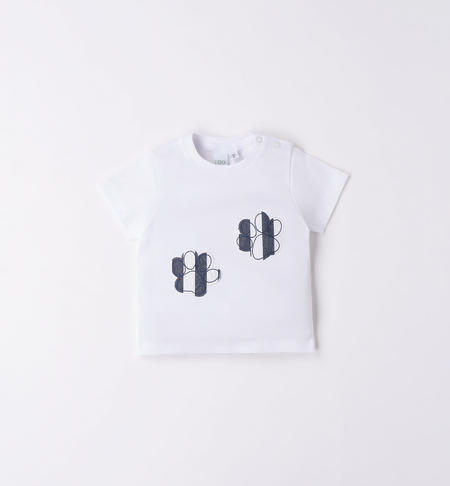 T-shirt neonato con zampette BIANCO