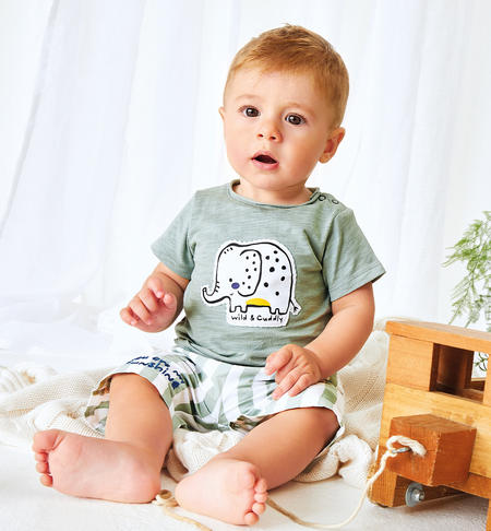 T-shirt neonato elefantino VERDE