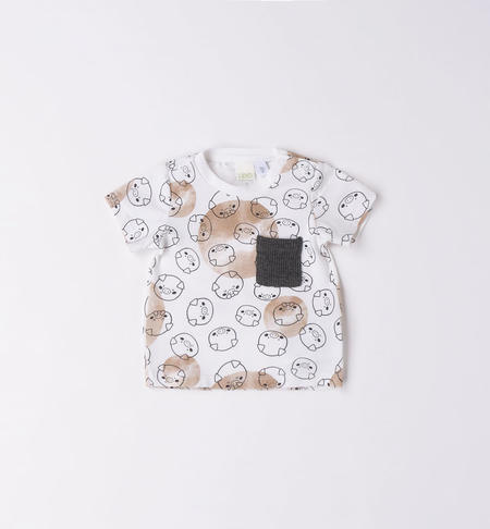 T-shirt neonato maialini da 1 a 24 mesi iDO BIANCO-ANTRACITE-6V02