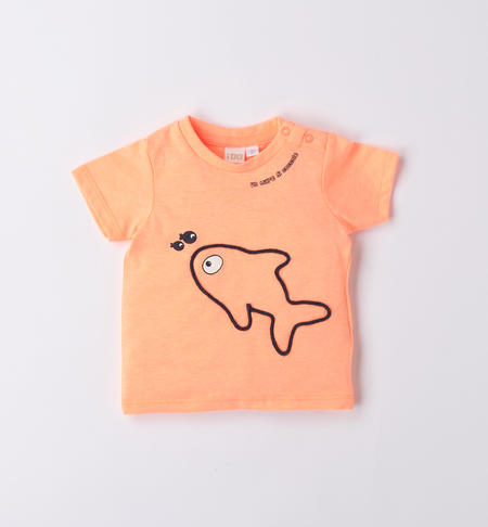 T-shirt neonato pesciolino ARANCIO FLUO-5825