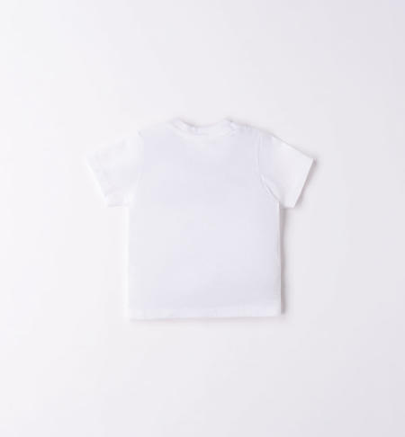 Baby boy T-shirt various prints  BIANCO-ARANCIO FLUO-8369
