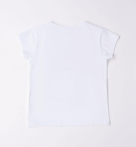 iDO girl's T-shirt with application from 8 to 16 years BIANCO-0113