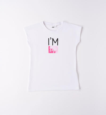 T-shirt ragazza con grafiche diverse da 8 a 16 anni iDO BIANCO-0113