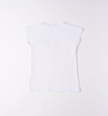 T-shirt ragazza con grafiche diverse da 8 a 16 anni iDO BIANCO-0113