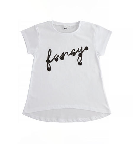 iDO T-shirt with sequins for girls from 8 to 16 years BIANCO-0113