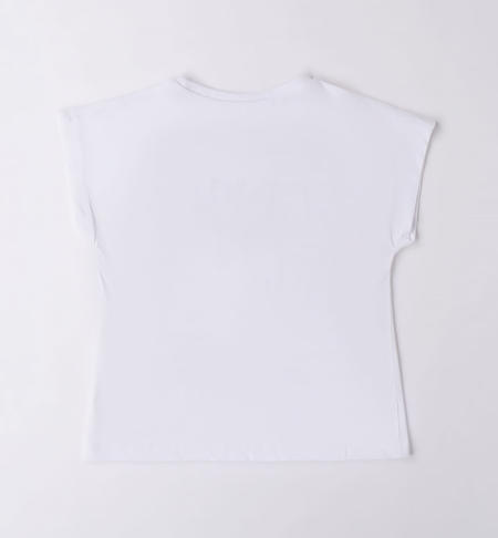 iDO glitter T-shirt for girls from 8 to 16 years BIANCO-0113