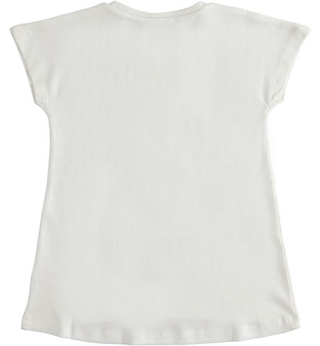 T-shirt ragazza in cotone - da 8 a 16 anni iDO PANNA-0112