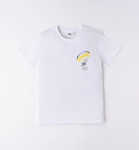 T-shirt ragazzo 100% cotone da 8 a 16 anni iDO BIANCO-0113