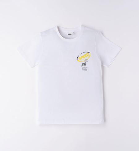 iDO 100% cotton boy's T-shirt from 8 to 16 years BIANCO-0113