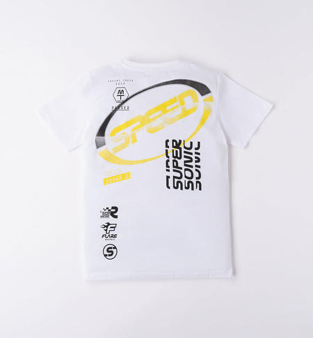 iDO 100% cotton boy's T-shirt from 8 to 16 years BIANCO-0113