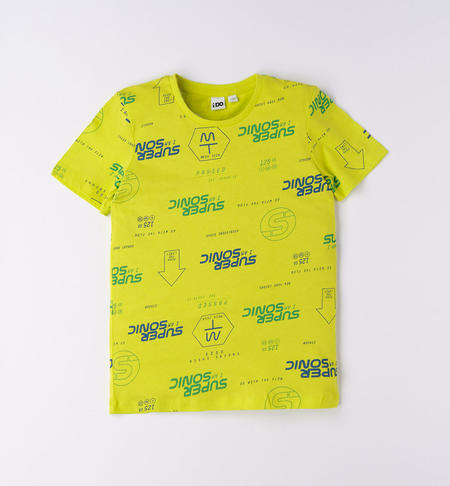 Boy's T-shirt with printed lettering GREEN