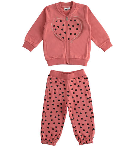 All over polka dot baby girls tracksuit from 9 months to 8 years iDO SLATE ROSE-2527