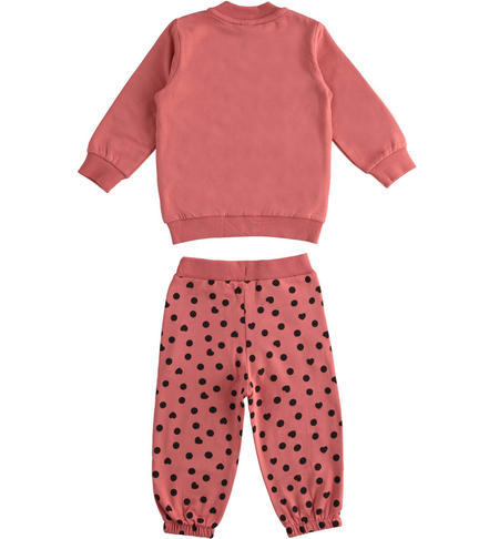 All over polka dot baby girls tracksuit from 9 months to 8 years iDO SLATE ROSE-2527