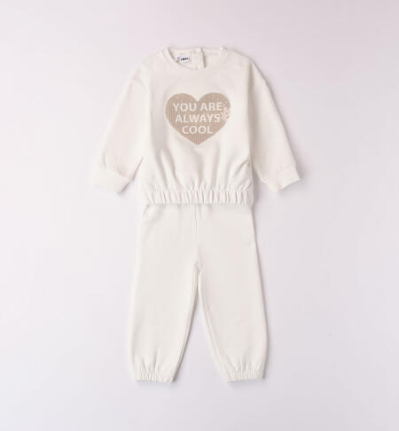 iDO sequinned heart tracksuit for girls from 12 months to 8 years PANNA-0112