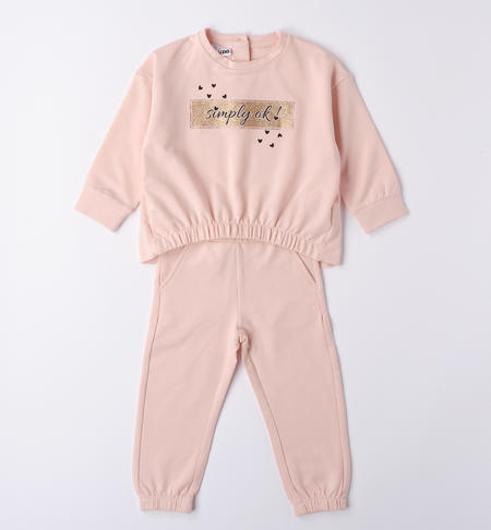 iDO playsuit with glitter for girls from 9 months to 8 years ROSA CHIARO-2617