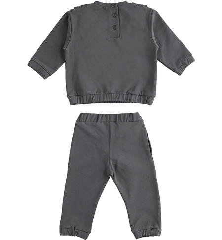 Two-piece girls tracksuit from 9 months to 8 years iDO GRIGIO-0567