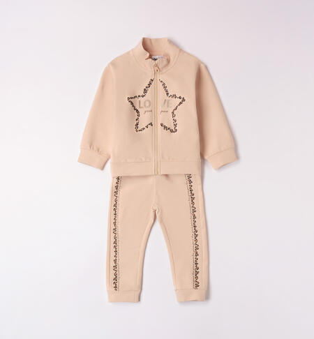 Tuta bambina due pezzi con stella BEIGE