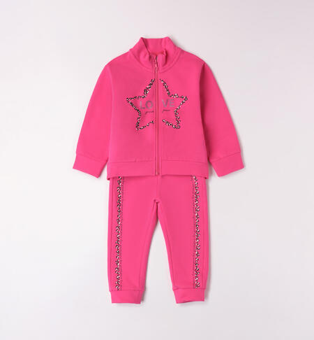 iDO star tracksuit for girls from 9 months to 8 years FUXIA-2443