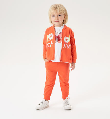 Tuta bambina margherite da 9 mesi a 8 anni iDO HOT CORAL-2137