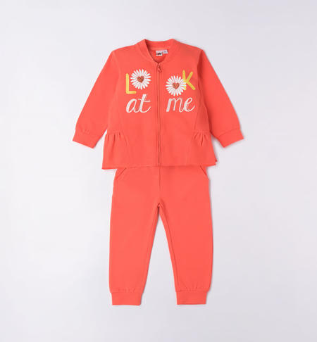 Tuta bambina margherite da 9 mesi a 8 anni iDO HOT CORAL-2137