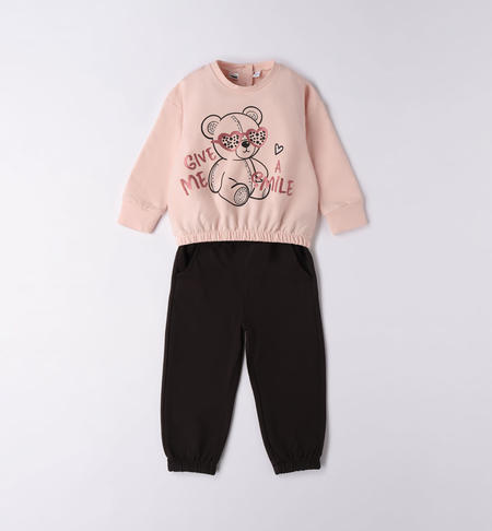 iDO teddy bear playsuit for girls from 9 months to 8 years ROSA CHIARO-2617