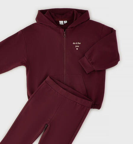 Girls' sports tracksuit BORDEAUX-2953