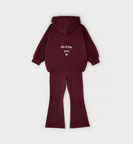 Girls' sports tracksuit BORDEAUX-2953