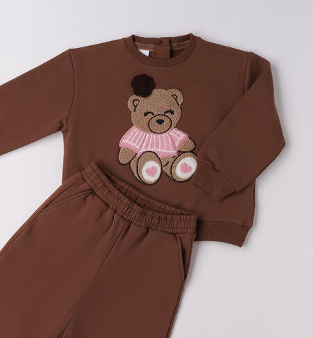 Tuta bambina sportiva MARRONE-0825