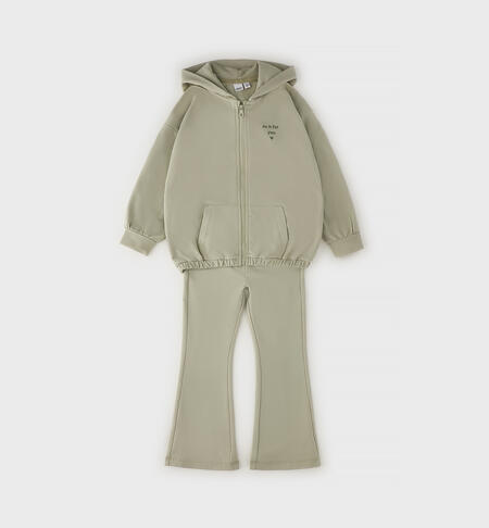 Girls' sports tracksuit POWDER GREEN -5552
