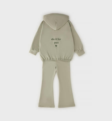 Girls' sports tracksuit POWDER GREEN -5552